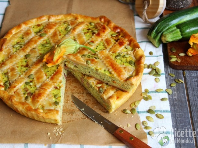 Crostata salata di zucchine e fiori | Ricetta ed ...