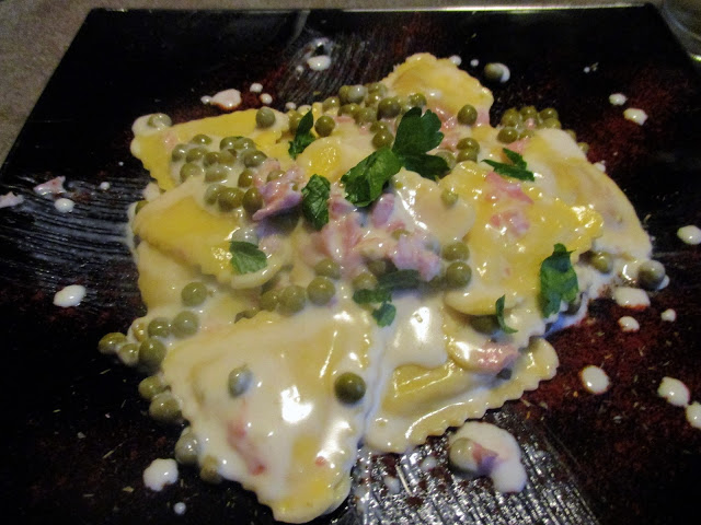 BRASATO RAVIOLI WITH REDUCTION OF ARNEIS WINE, CREAM, HAM ...