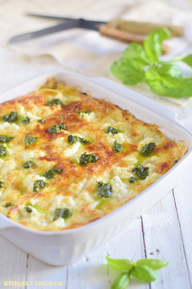 Lasagne al pesto Genovese e ricotta Ricetta ed ingredienti dei Foodblogger italiani